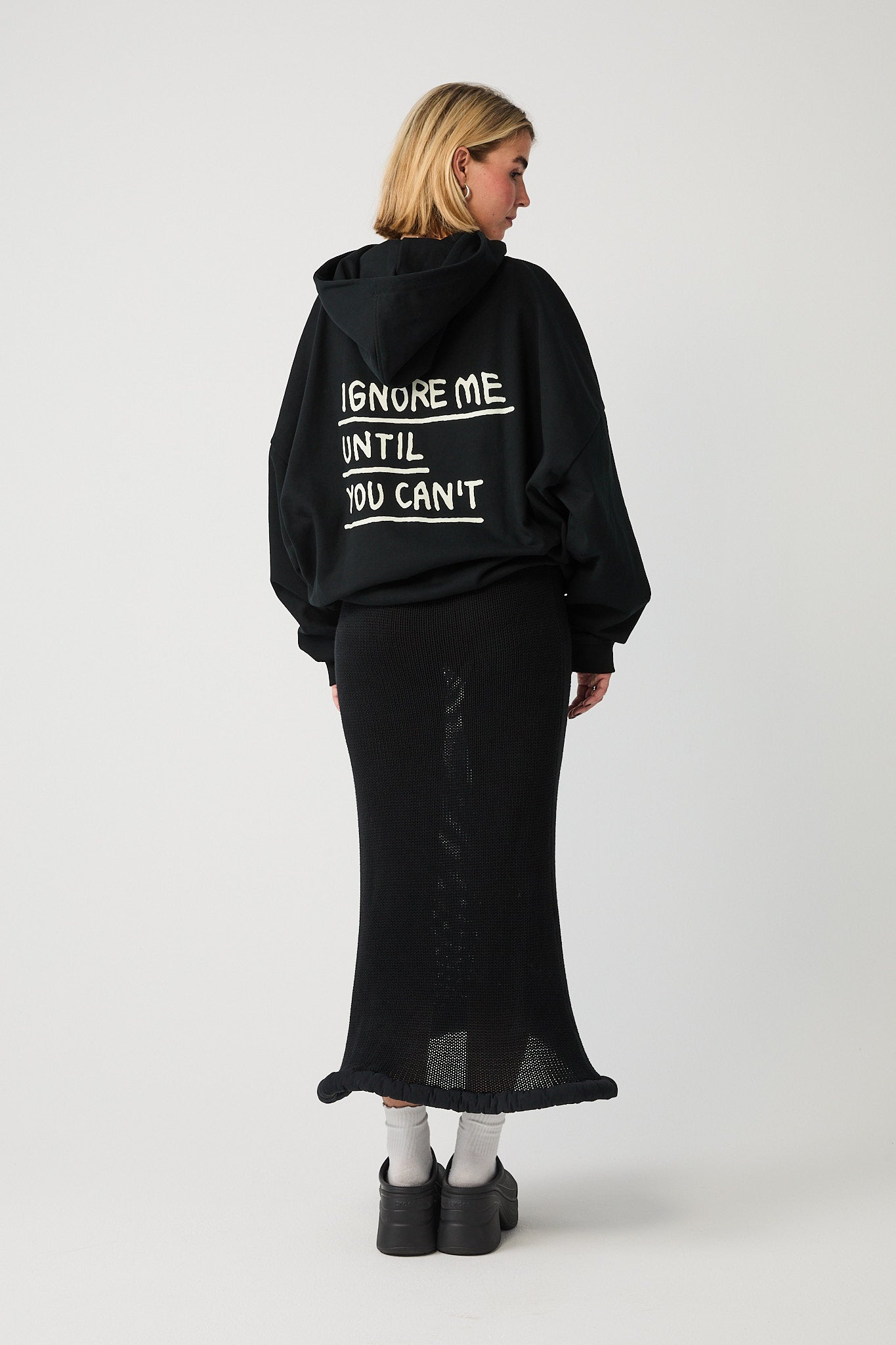 Zip-Hoodie Black Ignore Me